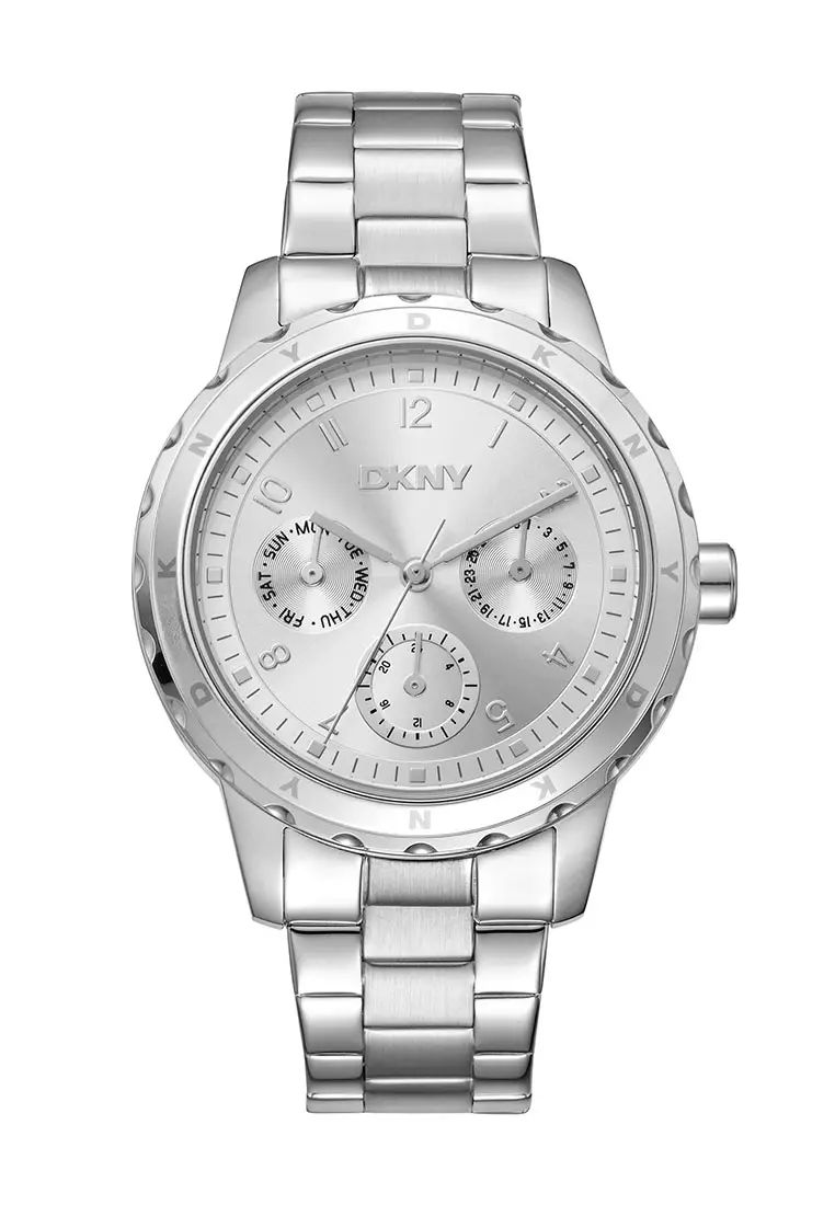 Dkny Park Ave Multi Silver Stainless Steel Analog Quartz Watch For Women DK1L054M0035