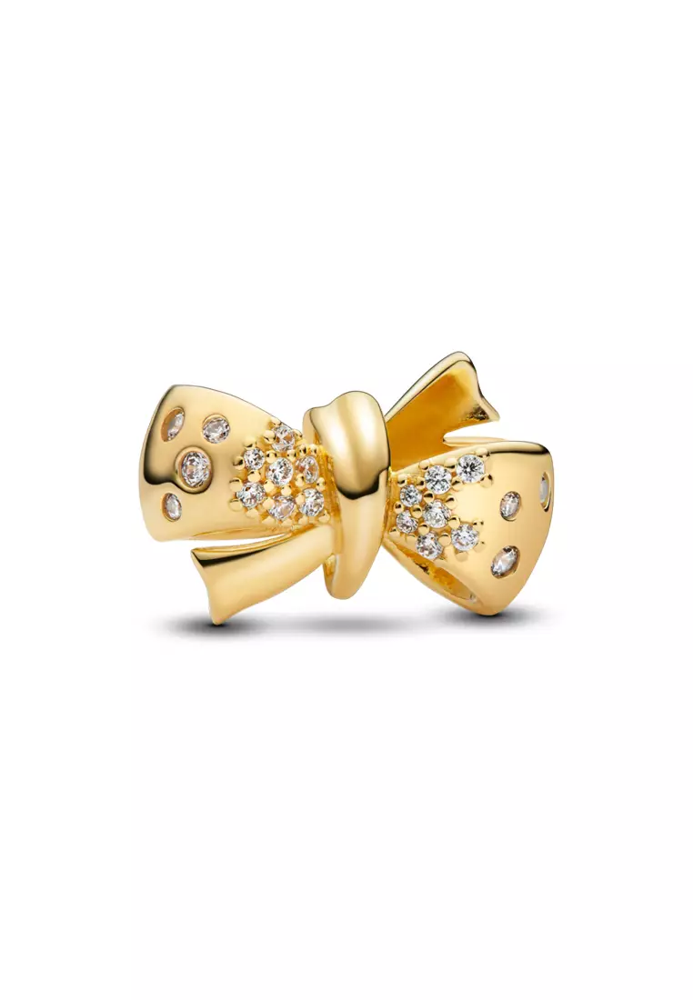 Pandora 14K Gold-Plated Sparkling Bow Charm