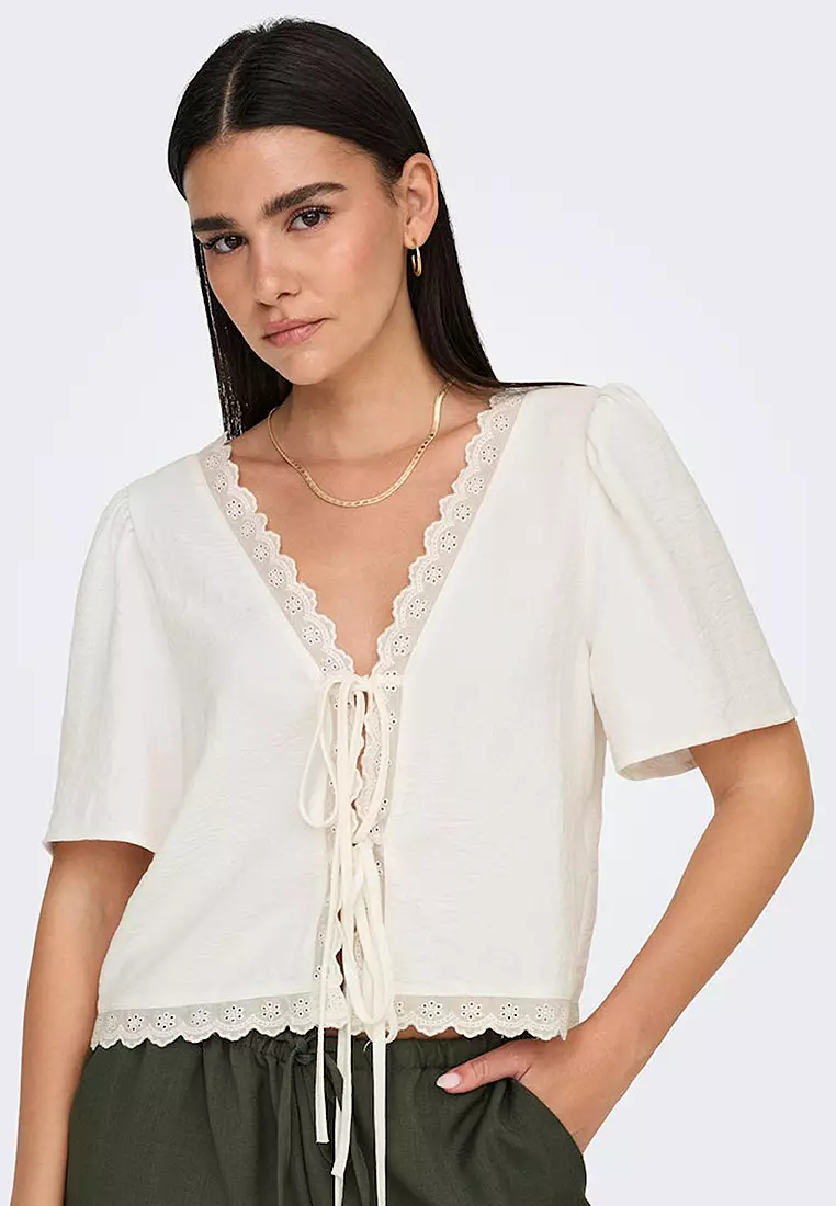 Buy JACQUELINE DE YONG Half Sleeves String Top 2026 Online | ZALORA