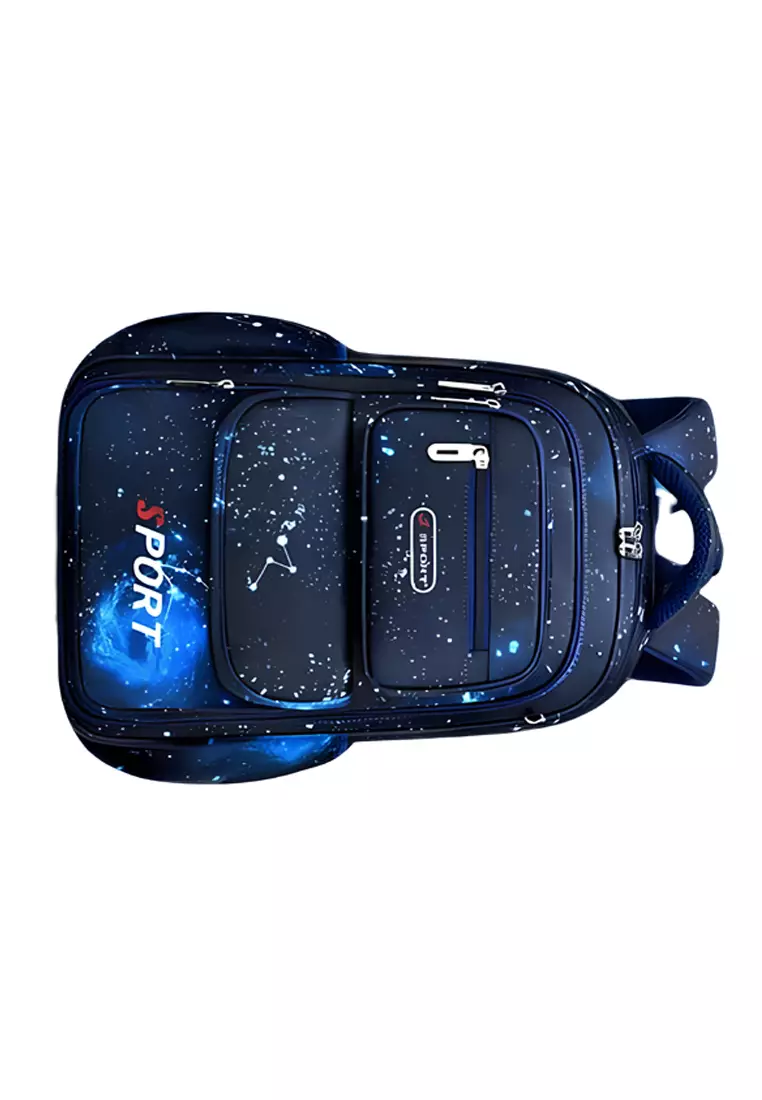 Maxime Tas Ransel Sekolah Anak Pria School Bag Large Storage Desain Casual Material Nylon ORIGINAL - Blue