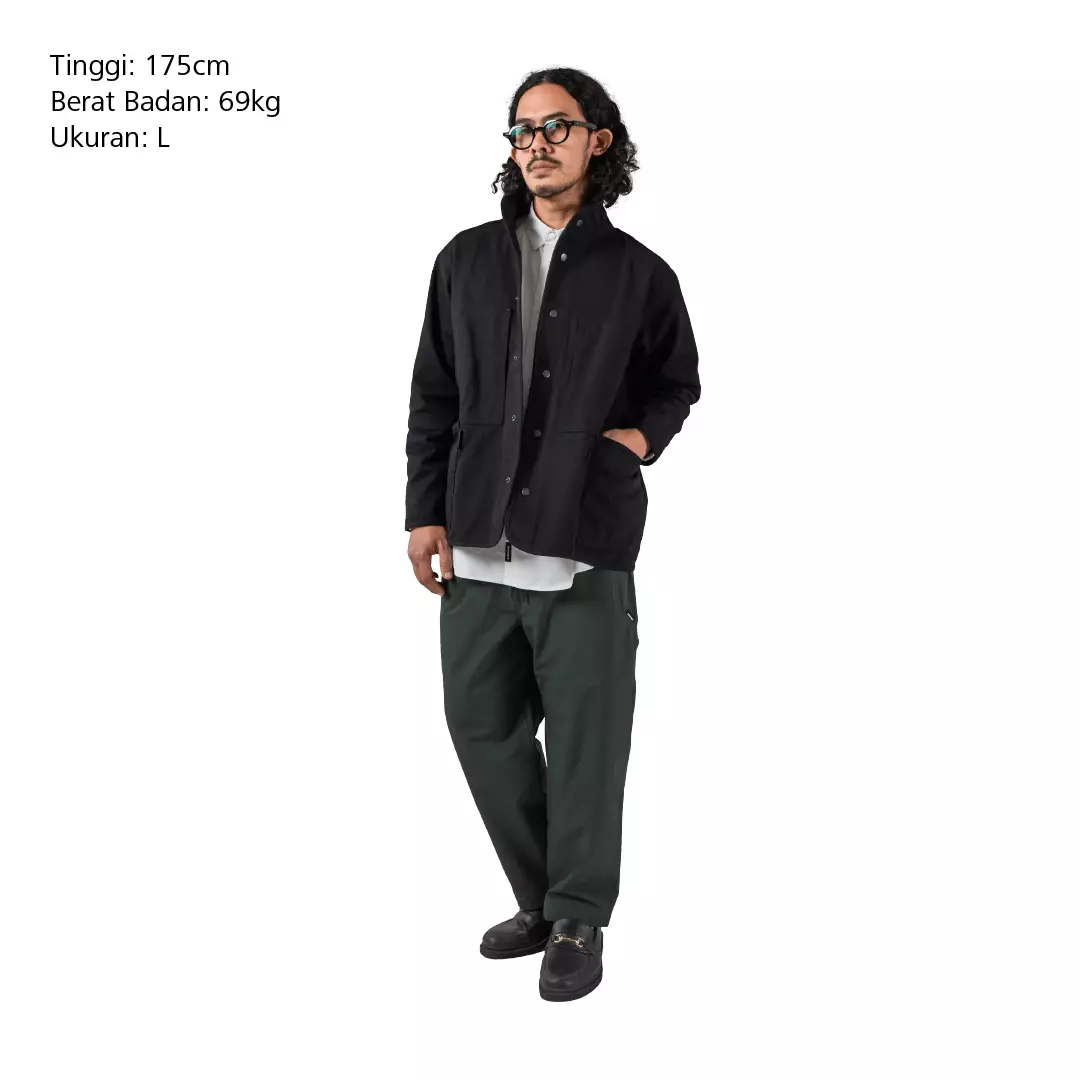Bodypack Hoxadrine 1.0 Basic Jacket Hangout Pria Wanita Harian Jaket Praktis - Hitam