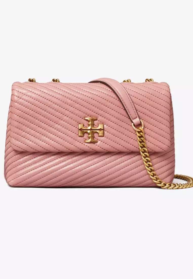 Tory Burch Small Kira Moto Quilt Convertible Shoulder Bag Pink Magnolia