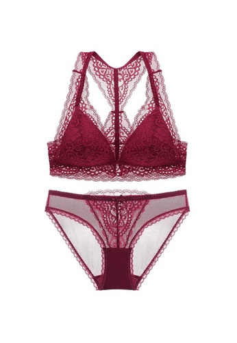 W.Excellence red Premium Red Lace Lingerie Set (Bra and Underwear) 2721CUSFF0F500GS_1
