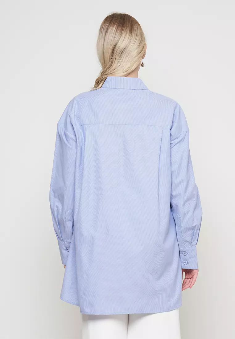 Kamilaa by Itang Yunasz Kemeja April Royal Blue