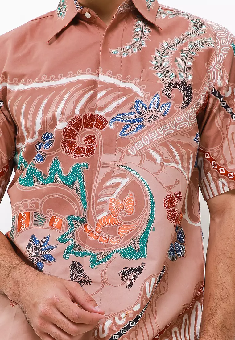 Kunthara Kemeja Batik Tulis Premium Pria Casual Modern Lengan Pendek