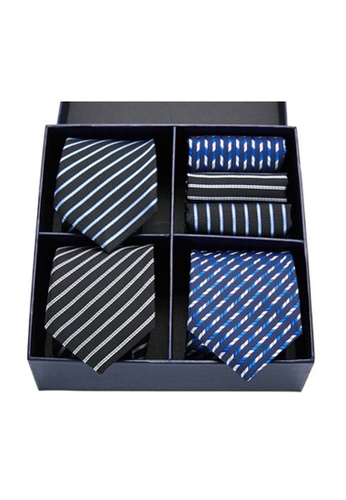 Kings Collection blue Tie, Pocket Square 6 Pieces Gift Set (UPKCBT2130) 7184CACE8D4818GS_1