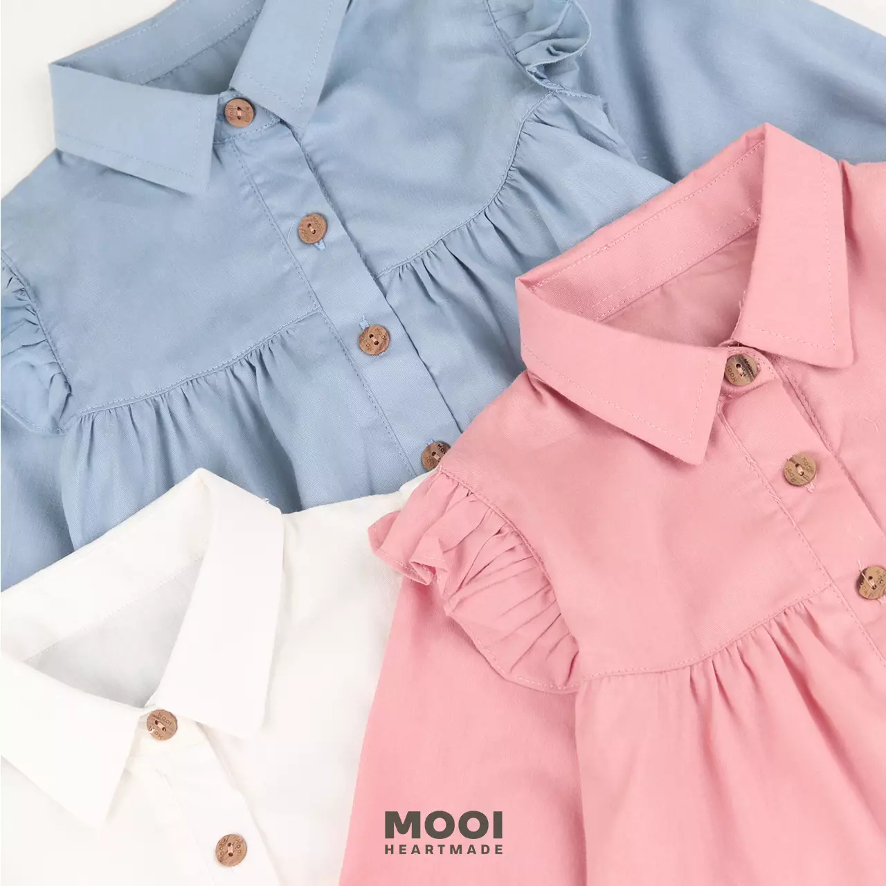 Mooi Atasan Anak Perempuan Amelia Top - Ivory