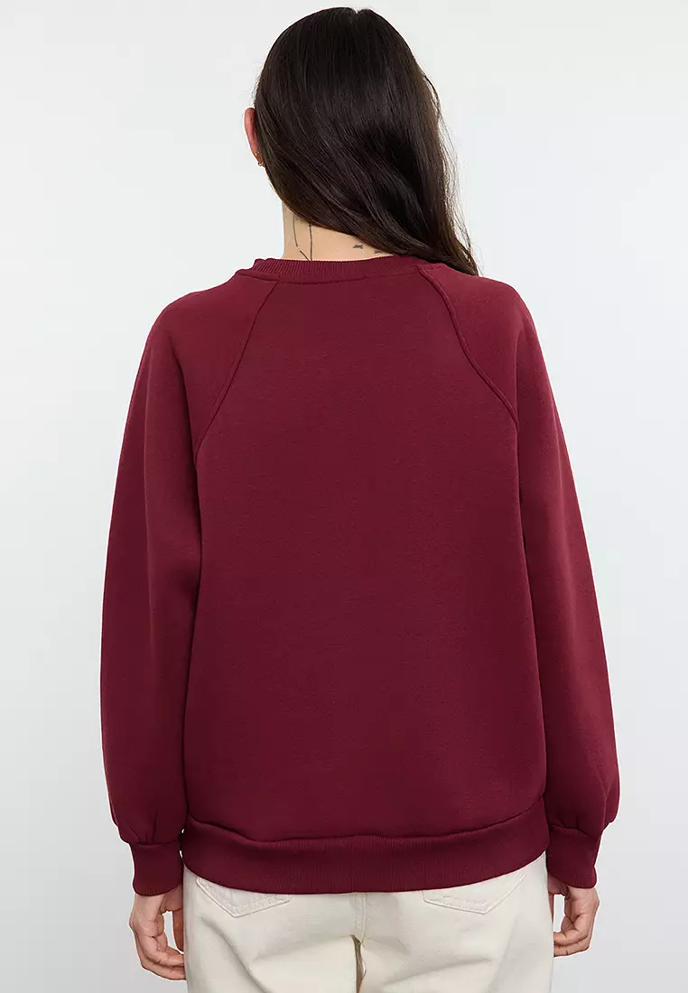 Raglan Sleeves Knitted Sweatshirt