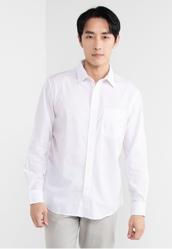 Banana Republic white Untucked Luxe Poplin Shirt 2282FAAC849C6EGS_1