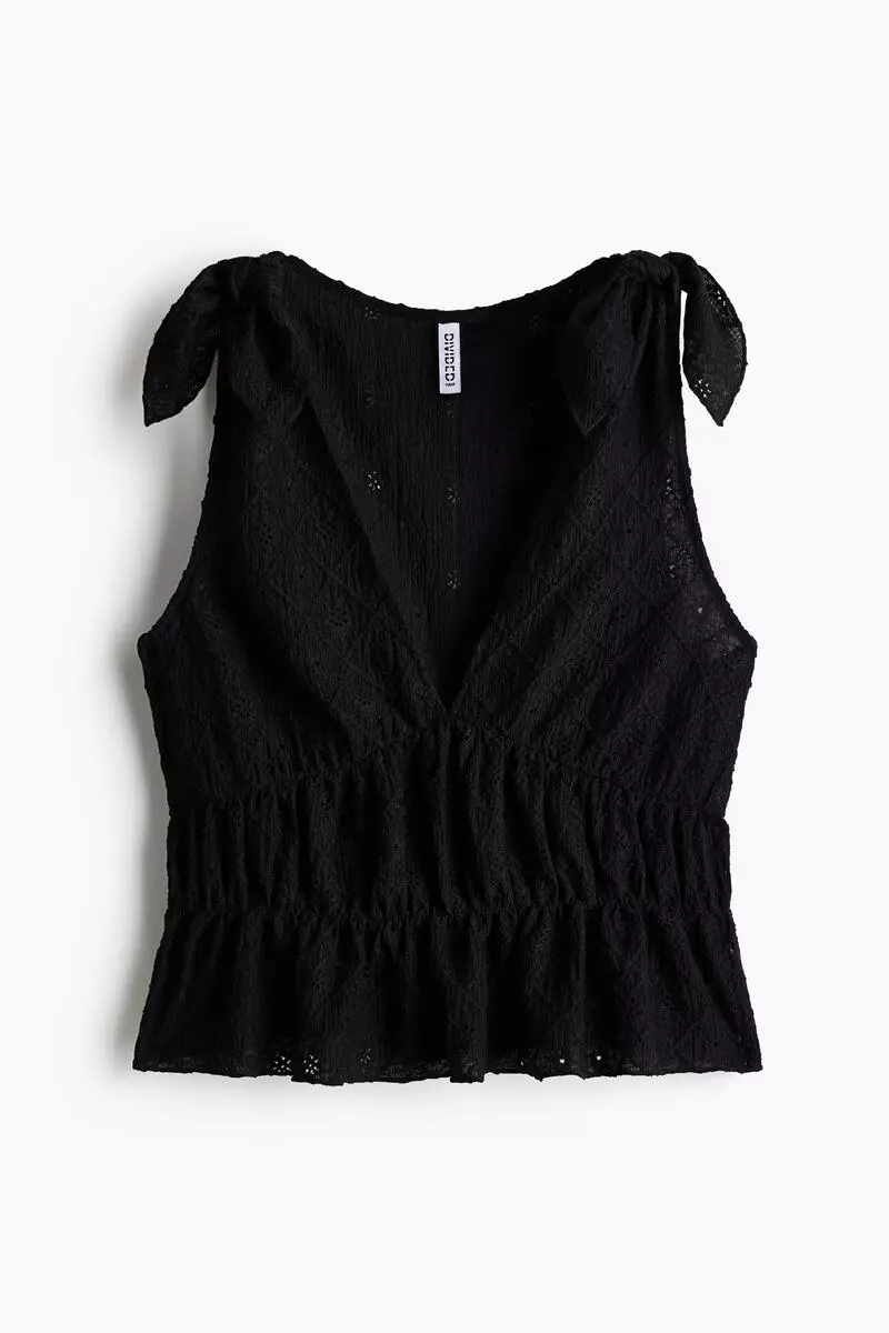 Pointelle jersey top