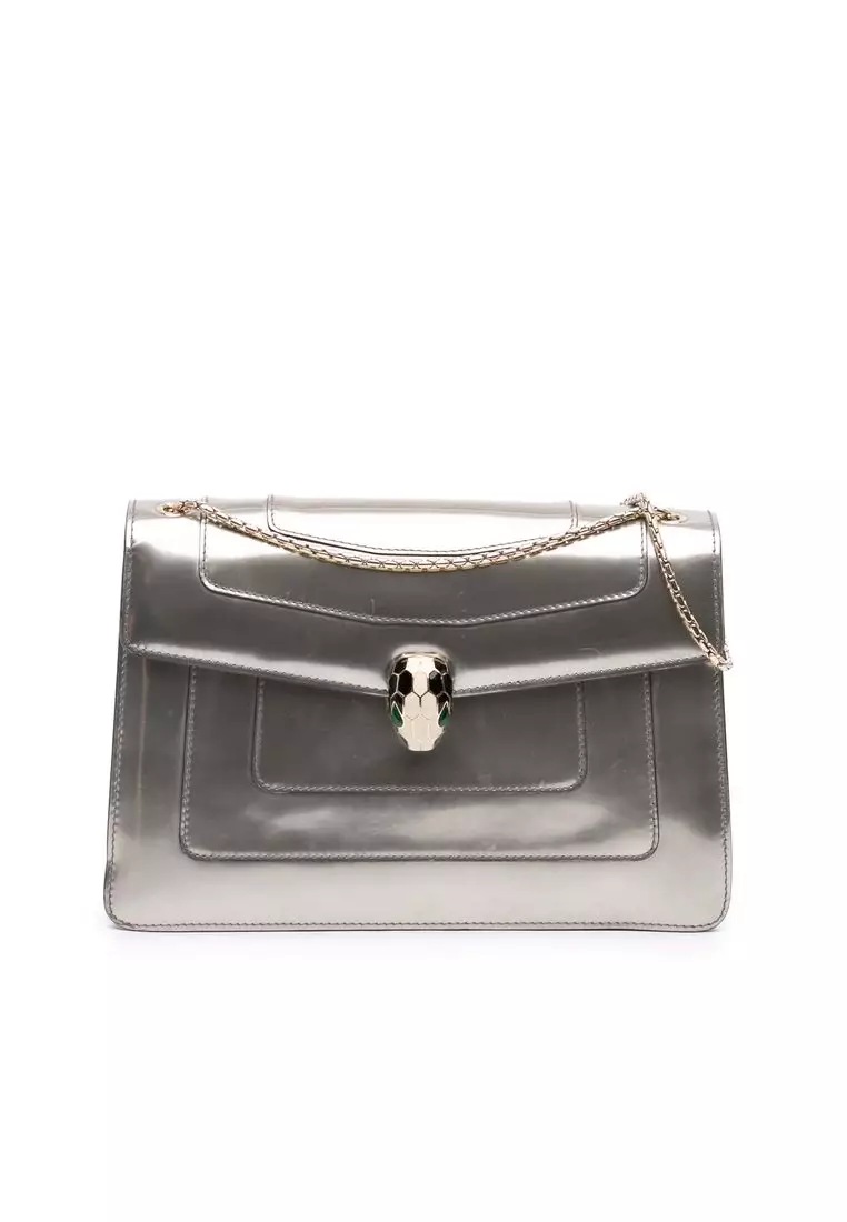 Pre-Loved Bvlgari Medium Patent Serpenti Forever Shoulder Bag