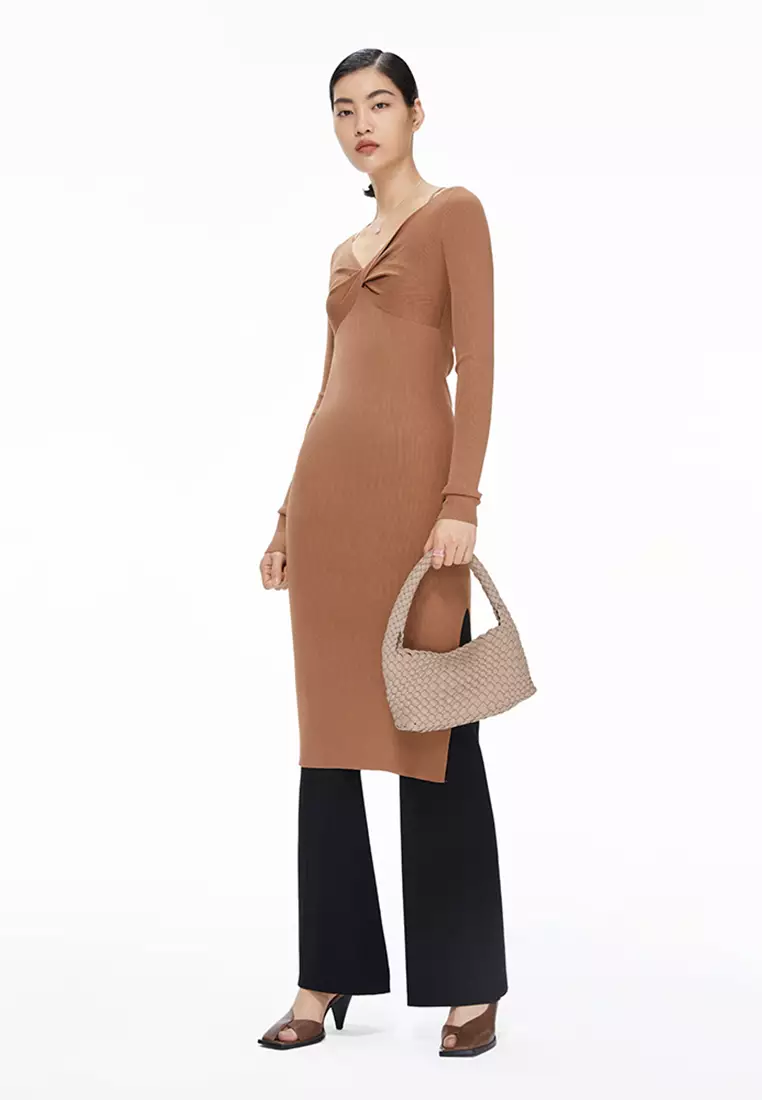 JNBY Women's Slim V-Neck Knit Dress