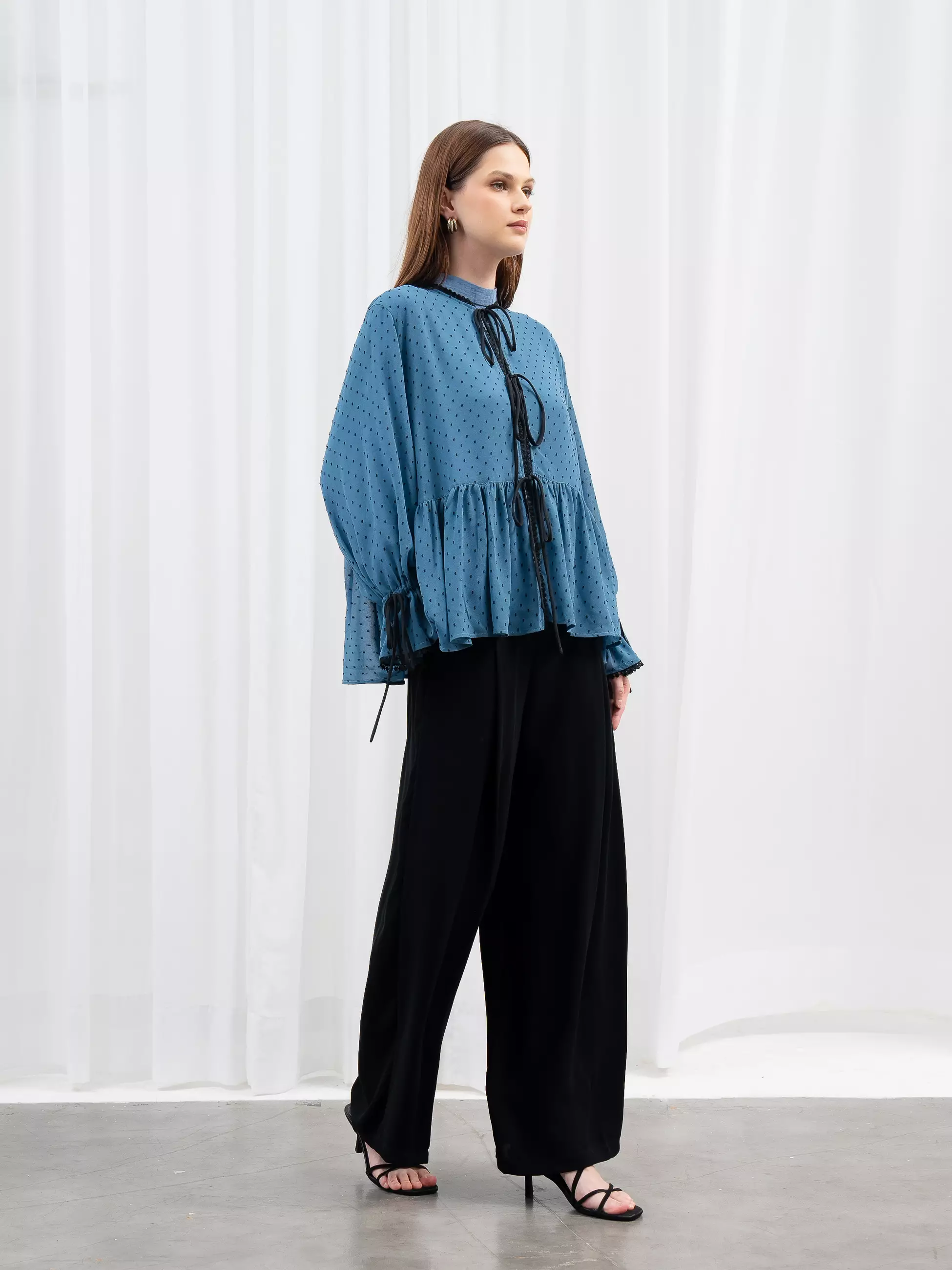 Aleza - Cara Set Top Teal Blue