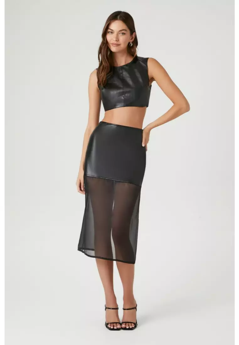 Sheer long skirt forever 21 sales