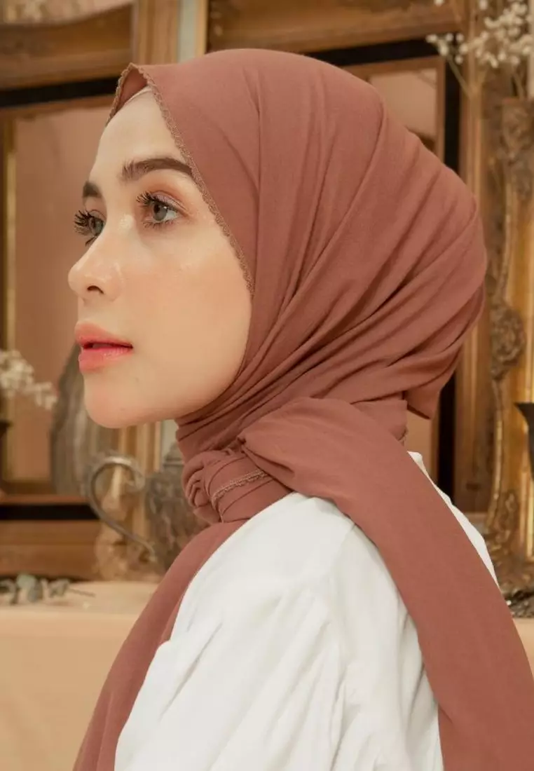 Embroidery Signature Shawl Brown Sugar