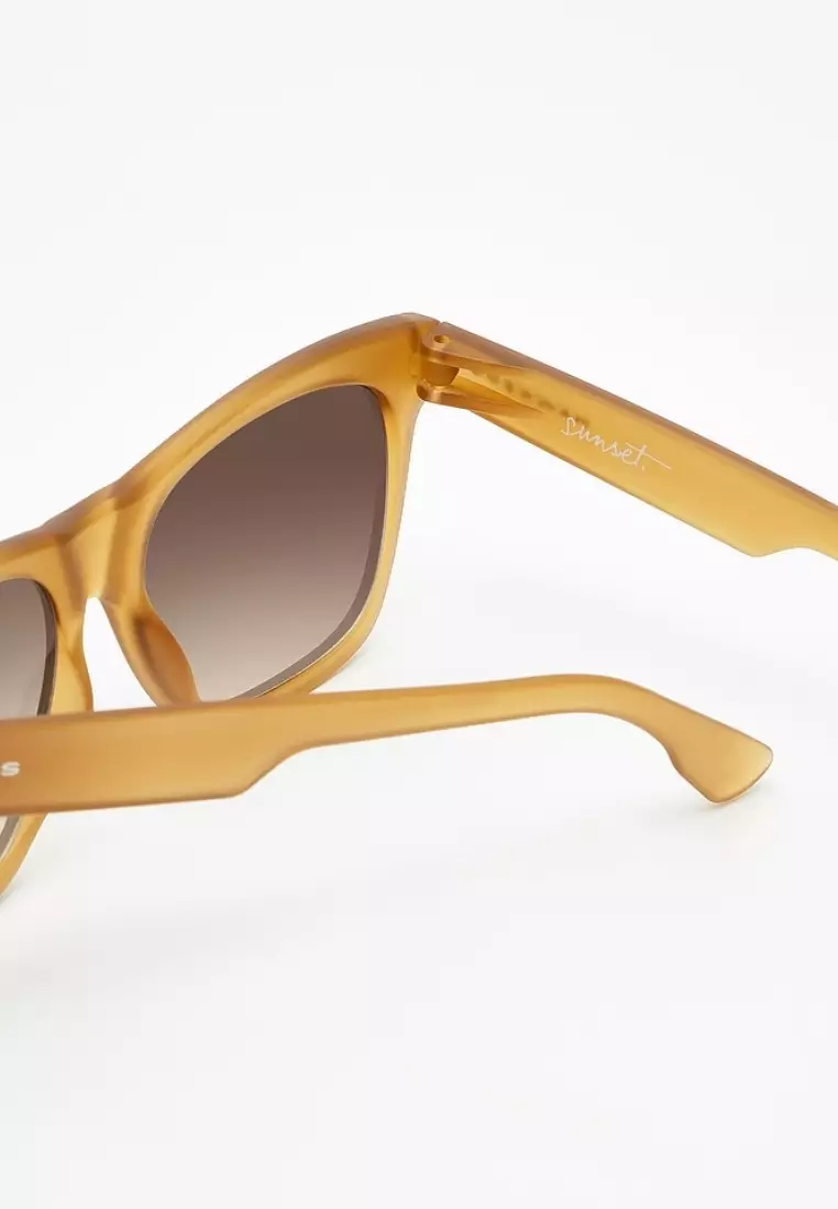 HAWKERS Frozen Mustard Brown Gradient SUNSET Asian Fit Sunglasses for Men and Women