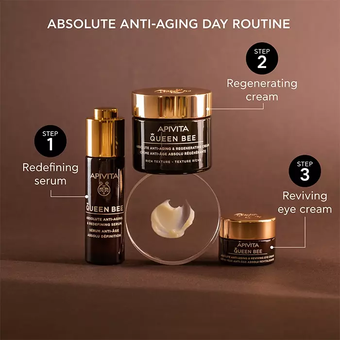 Apivita Queen Bee Absolute Anti-Aging & Reviving Eye Cream 15 ml | Krim Mata Anti Aging Mengencangkan Menyamarkan Kerutan Mengangkat Eyelid Mencerahkan Bawah Mata