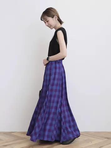 American Holic - Hori Gathered Flare Skirt Purple