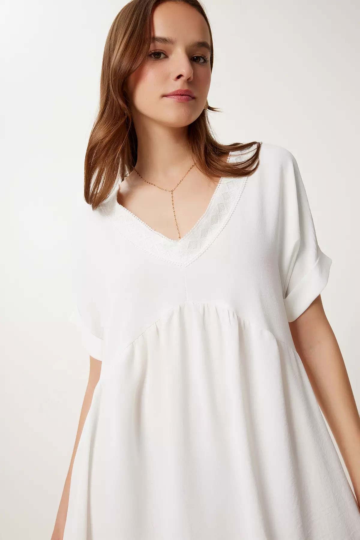 Women's Ecru Laced Summer Ayrobin Dress Dd01354