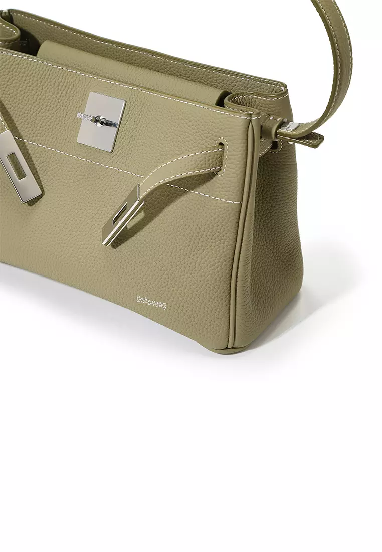 SAOIRSE Soft Structural 扣子皮帶迷你袋 II - 沙色