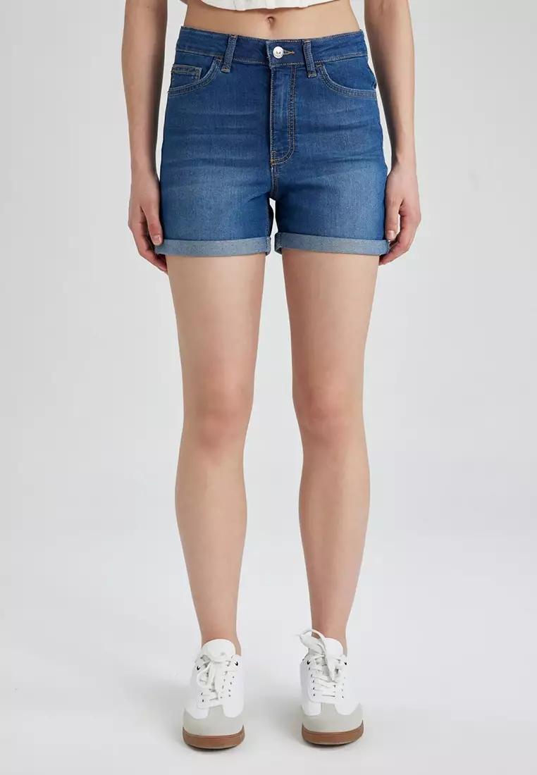 Roll Hem Denim Shorts
