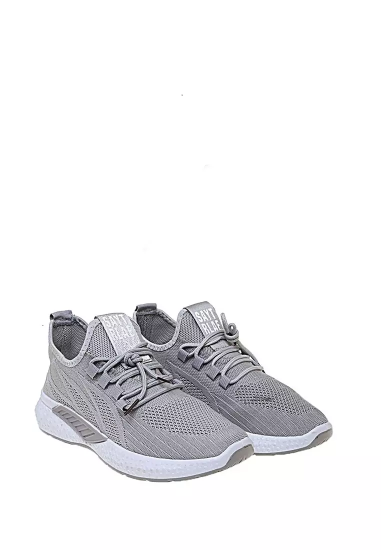 Chayton Sneakers Casual Sepatu Olahraga Polos Kasual Pria Material Flyknit Mesh ORIGINAL - Gray