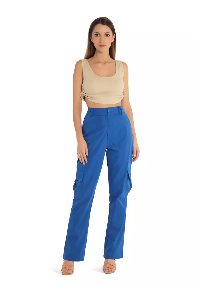 Crop Top Beige Ruched