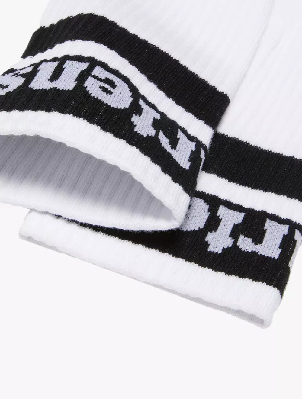 Athletic Logo Sock - White Organic Cotton Blend & Black Cotton Blend