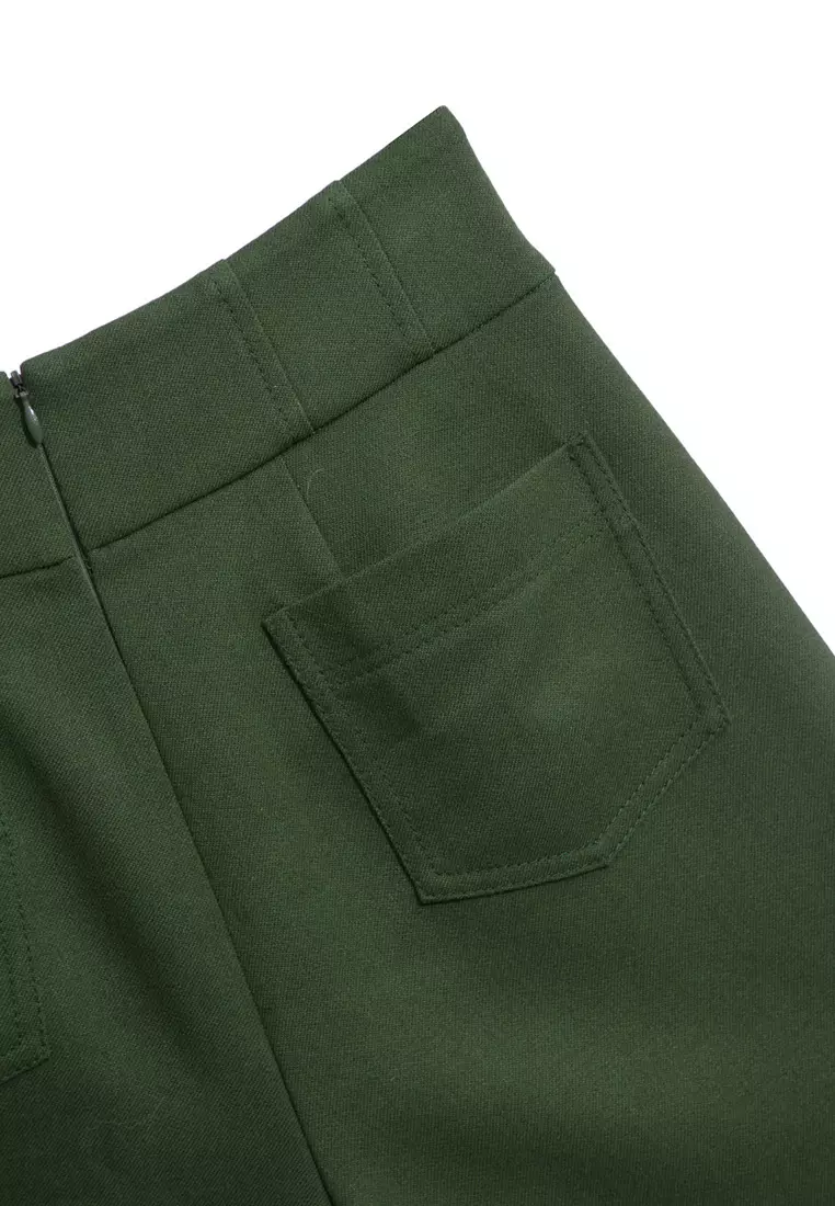 Basic Green Wide Leg Pants