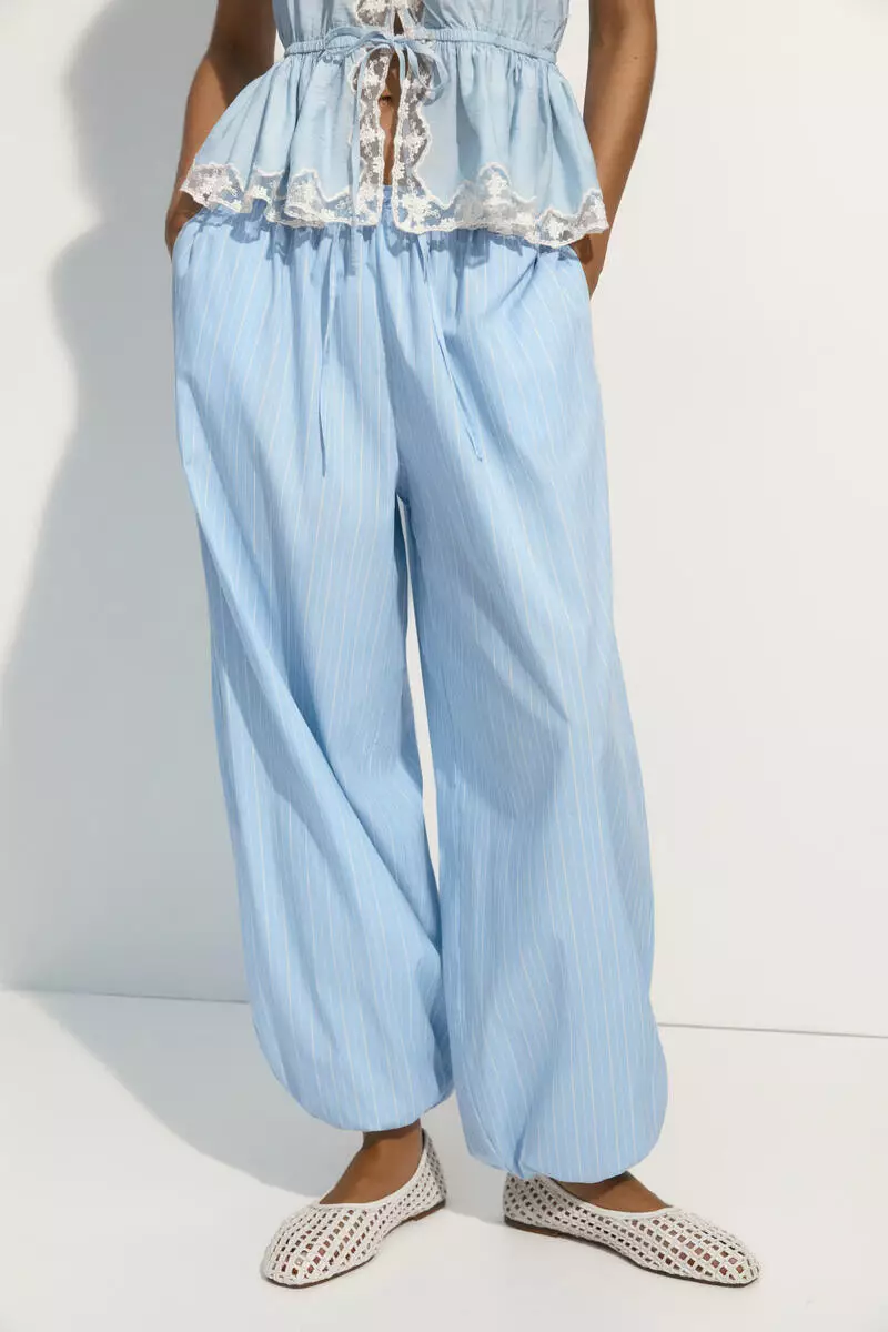 Cotton balloon trousers