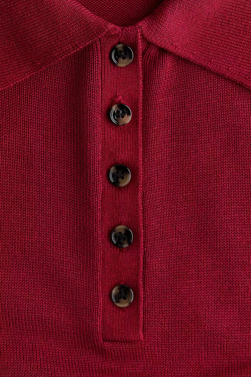 Fine-knit polo shirt