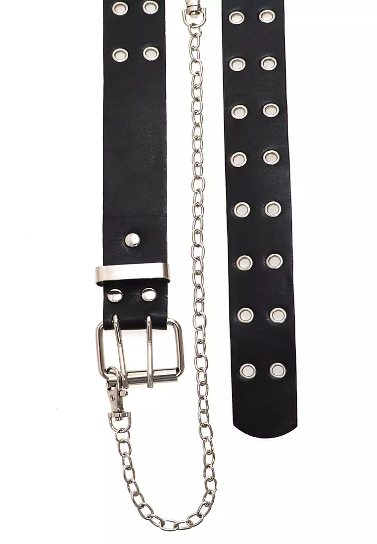 Fern Belt Gesper Ikat Pinggang Wanita Motif Vintage Chan Comfortable Material Leather ORIGINAL - Black