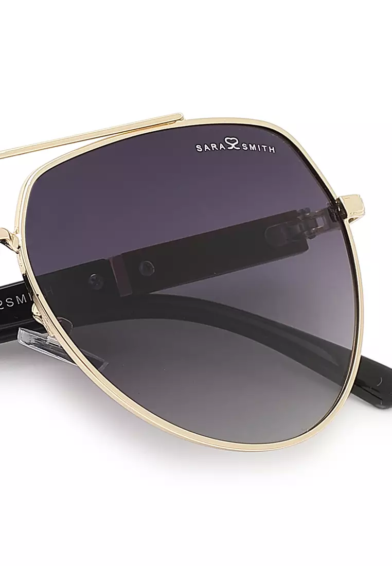 Unisex Polarized Aviator Sunglasses (Kacamata Hitam) - Emas / Abu-Abu
