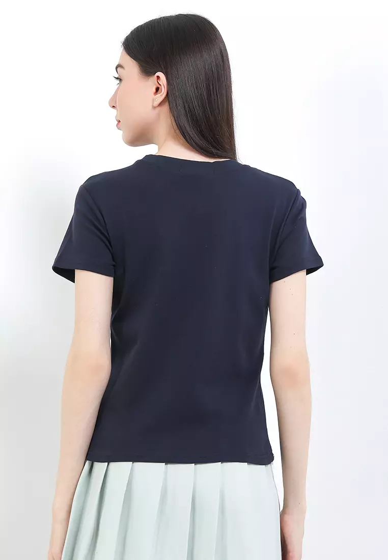 S/S T Shirt W/ Ruffled Bow Patch