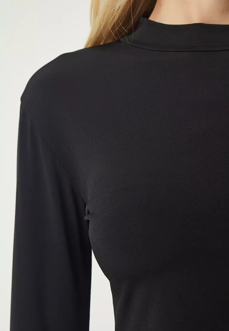 2 Packs Stand Up Collar Crop Tops