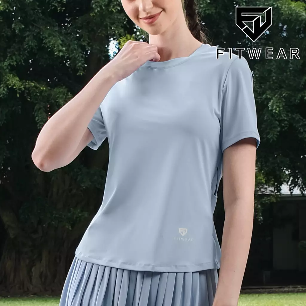 Fitwear Kaos Regular Fit Olahraga Wanita SYDNEY CROSSBACK CUTOUT - LIGHT BLUE