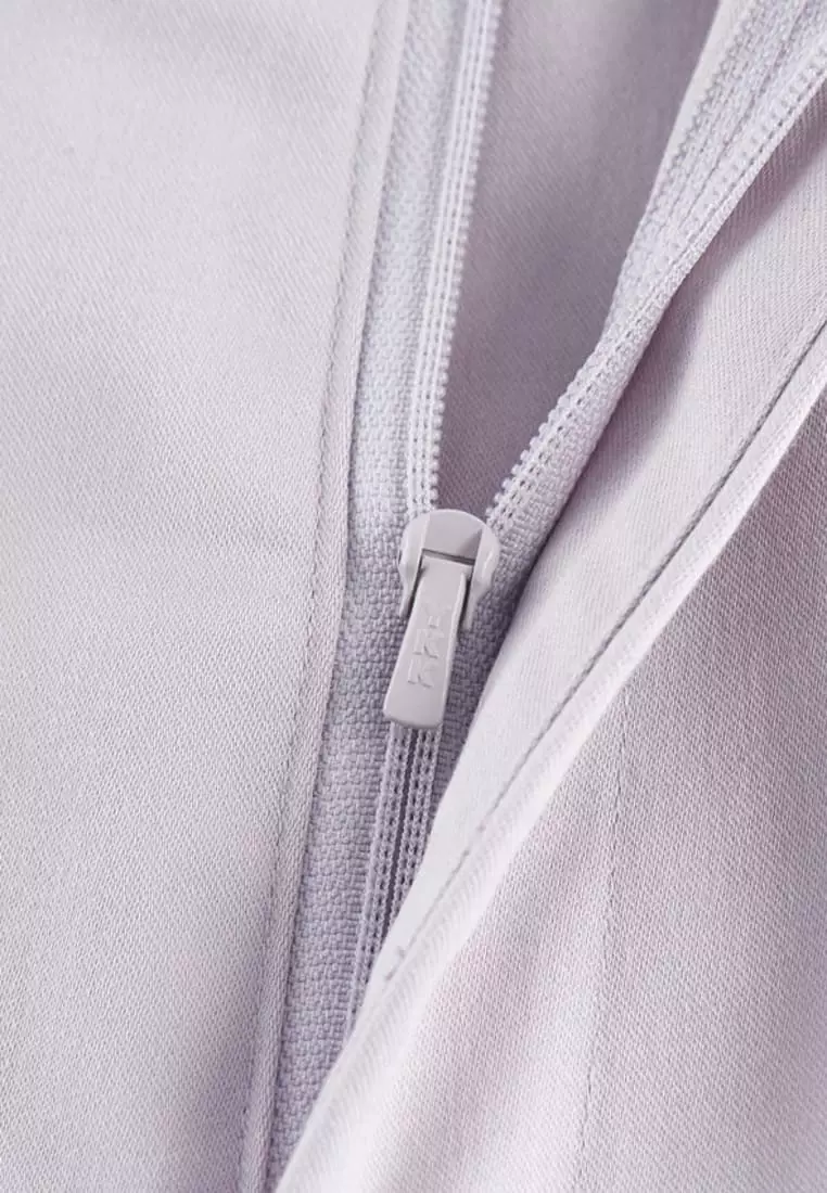 Cotton Blend Spandex Satin Cropped Cigarette Pants With Elastic Waistband