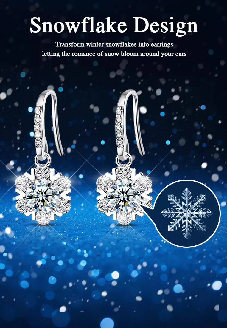 Anting Wanita Perhiasan Berlian Fashion Anting Giwang Cewek Original Earrings Sertifikat GRA silver