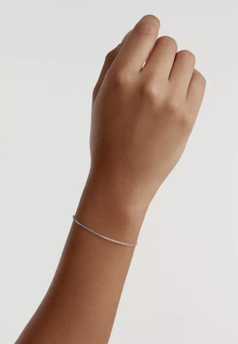 Elan Box Chain Bracelet - Silver - Stainless Steel Chain Bracelet  - Staple Jewelry - DW official