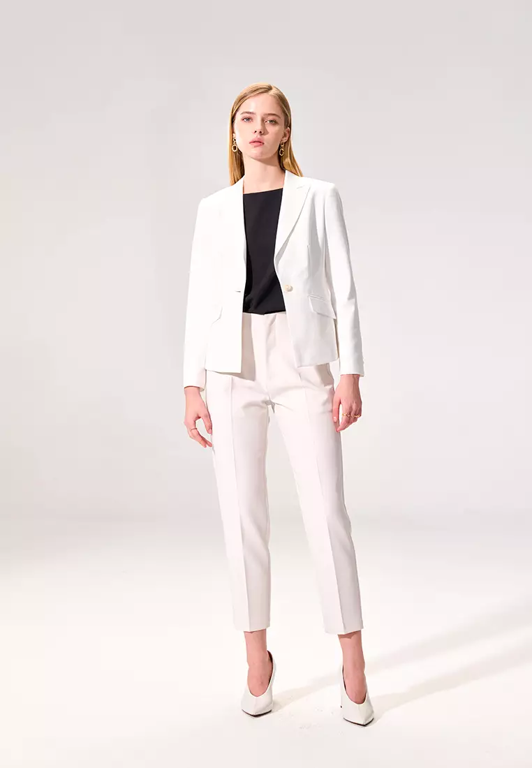 黑色不對稱連肩袖上著