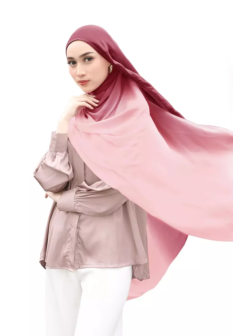 Bellaya Viscose Shawl Gradasi | Hijab Pashmina Viscose - Cotton Pink