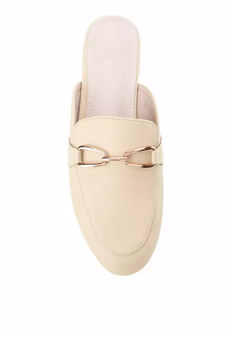 NYLA J2283-3 SLIP ON MULES CREAM