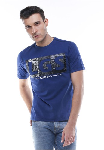 LGS - Regular Fit - Kaos Casual - Sablon Logo - Biru