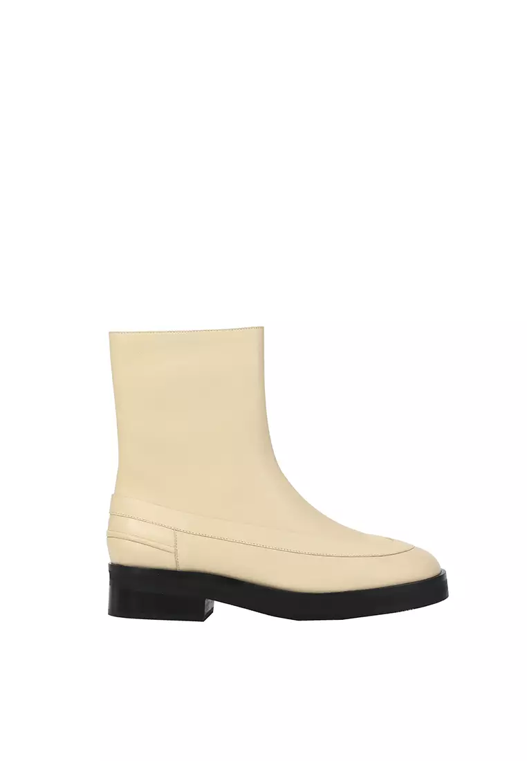 Discount on Beracamy  shoes - SKU: Beracamy Zip Ankle Boots - Cream Beige