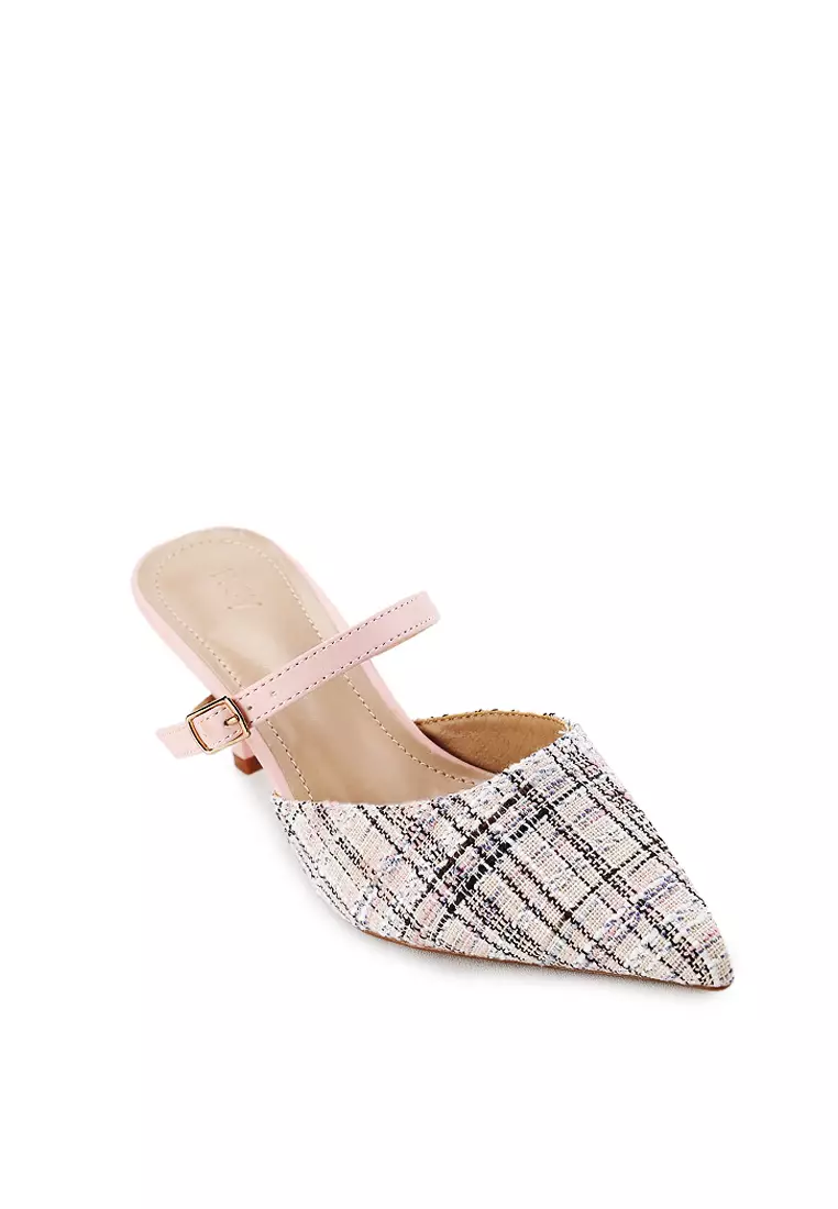 MIRACLE J2317-8 MULES HEELS PINK