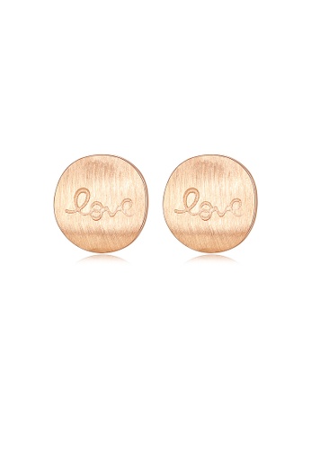 SUNRAIS High quality Silver S925 rose gold love earrings 8105DAC40A9675GS_1