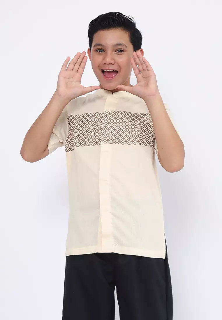 Kids Baju Koko Set Anak Laki Oriental Cream - MODERN