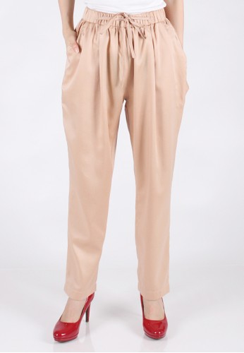 Satin Silk Baggy Pants - Dusty Pink