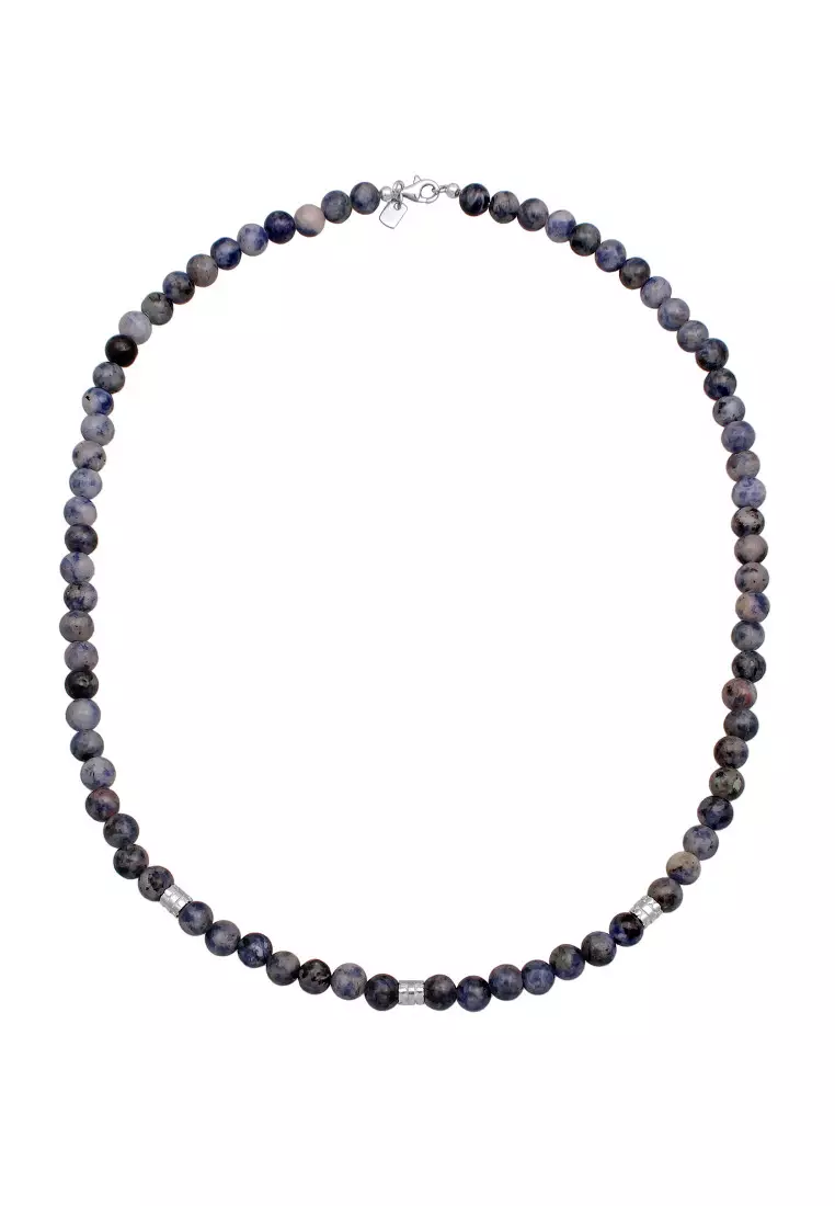 EXCLUSIVE Kalung Perhiasan Perak 925 Pria Beads Vintage Agate Beads