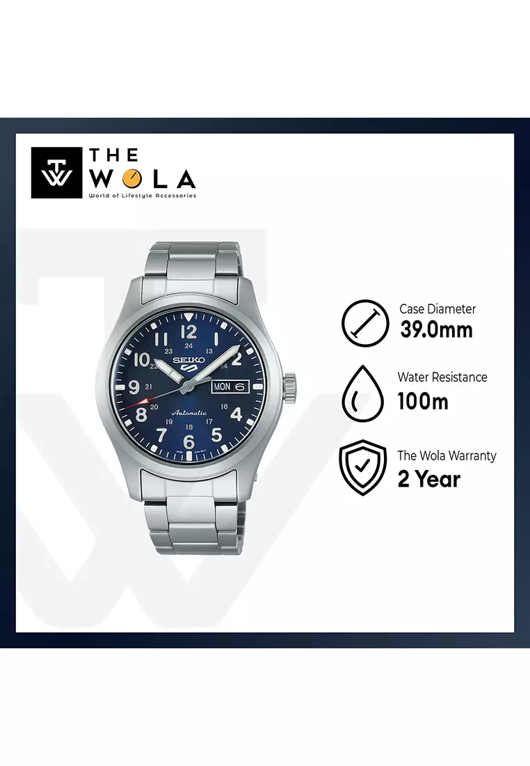 Seiko men's blue dial hotsell stainless steel bracelet watch